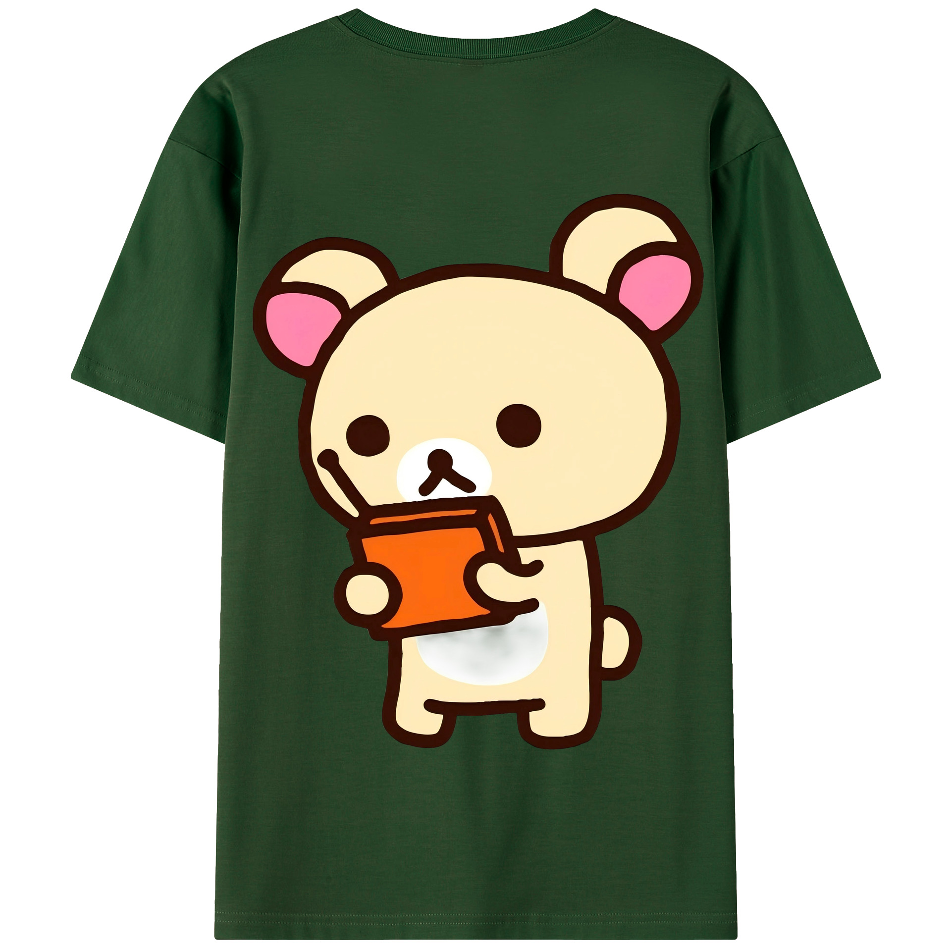 （画像用） リラックマ リラックマ キイロイトリ Rilakkuma Korilakkuma Kiiroitori 綿100％半袖Tシャツ（背面プリント）